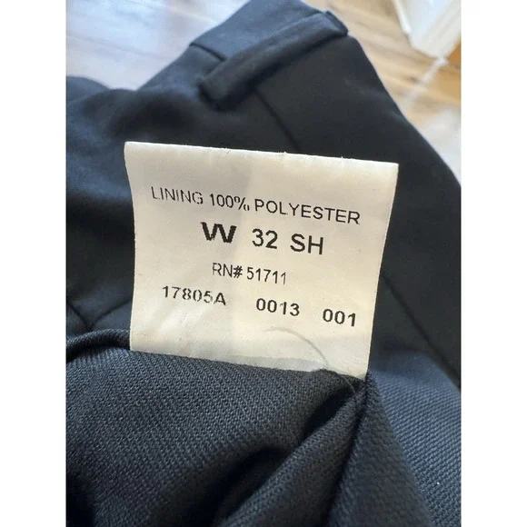 John Varvatos Suit 2 Piece Mens 38 SH Set Worsted Wool Single Needle Black 32 SH